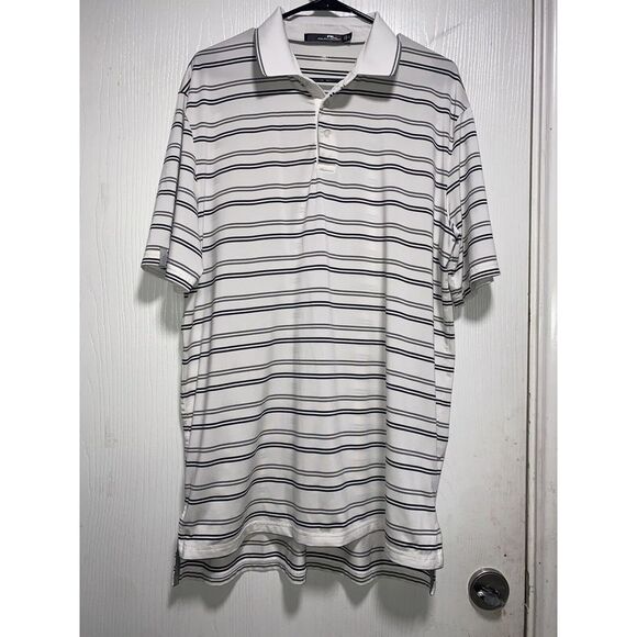 RLX Ralph Lauren Other - RLX Ralph Lauren Polo‎ Shirt Mens Large Black Gray Golf Striped